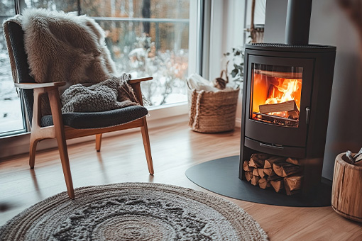 cheminée avec fauteuil